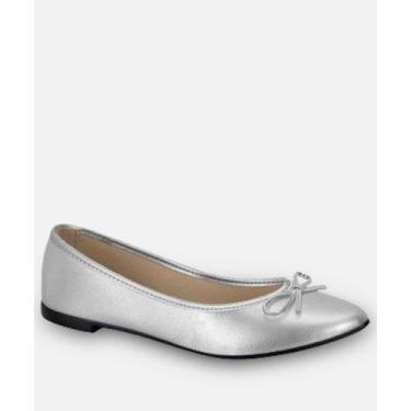 Imagem de Sapatilha Feminina Bico Fino Metalizada Moleca Pratead-18095, 37, Prat