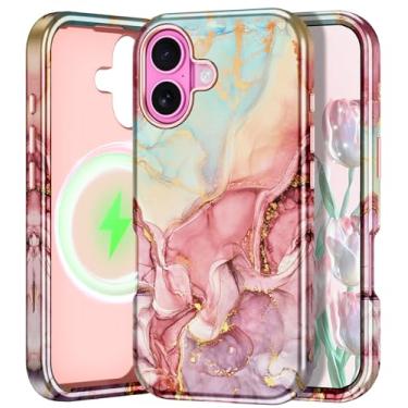 Imagem de Btscase Capa para iPhone 16 [compatível com Magsafe] [proteção contra quedas de nível militar] Capa de telefone magnética à prova de choque fina antiarranhões suave ao toque TPU à prova de choque para