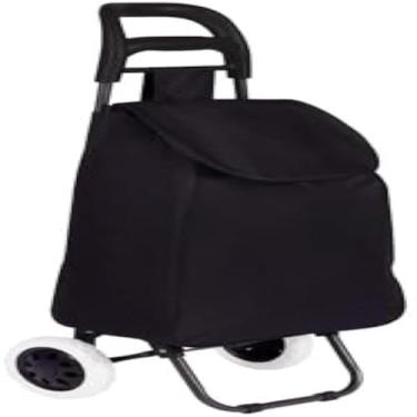 Imagem de Sacola de compras, dobravel, carrinho, duas rodas, verde, 10kg, resistente, compacta