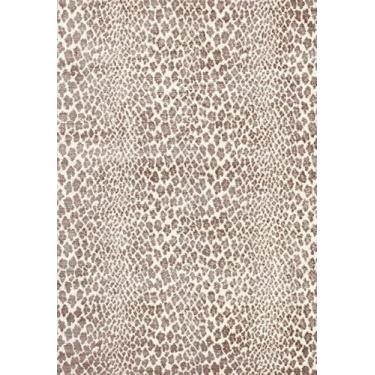 Imagem de WARM HAVEN Tapete de guepardo para quarto, 20 x 25 cm, estampa de leopardo, tapete de animal para sala de estar, bege