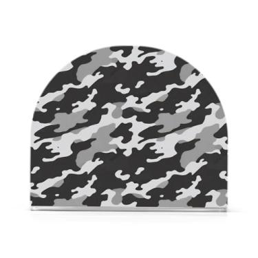 Imagem de JUZIHAI Porta-guardanapos padrão de camuflagem preto branco para mesa dispensador de guardanapo de acrílico suporte de lenços independente de mesa para cozinha sala de jantar bar festa decoração de