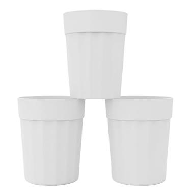Imagem de Kit de Copos Reutilizáveis 350ml Plástico Resistente Colorido para Festa Infantil Eventos Escolares(BRANCO,40)