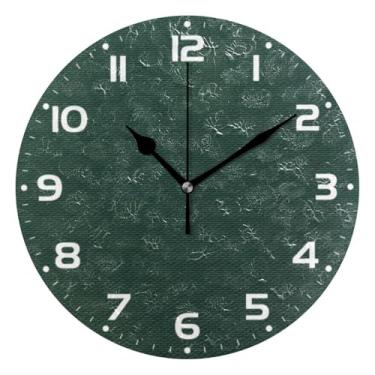 Imagem de JUZIHAI Relógio de parede verde caçador, silencioso, redondo, sem tique-taque, operado por bateria, fácil de ler, relógio decorativo de parede para casa, cozinha, sala de estar, quarto, escritório, 25