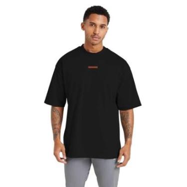 Imagem de Camiseta Oversized Masculina Algodão Gola Redonda Academia Dia a Dia-Masculino