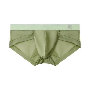 Imagem de Cueca boxer masculina de verão com protuberância de seda gelo ultrafin