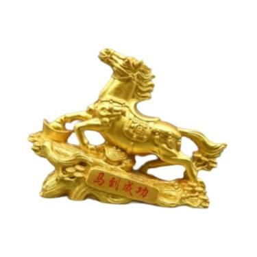 Imagem de Generic Estatueta de arte de cavalo, rica figura de Feng Shui para escritório, armário, quarto ou lareira, B