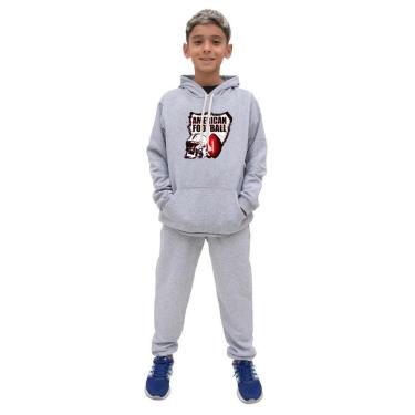 Imagem de Conjunto Moletom Infantil Menino Estampado Casaco de Frio Com Capuz e Calça Lisa Macia-Masculino