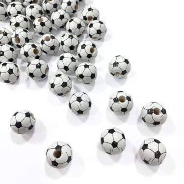 Imagem de Bola de Madeira Bola de Futebol 16mm Pintada Modelo 6 100 unidades