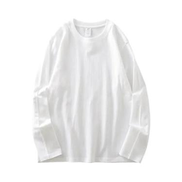 Imagem de Camisetas Masculinas De Manga Longa Em Algodão Primavera 2025 Cores Só