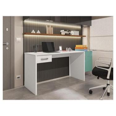 Imagem de Mesa para Computador Ambiente Gávea com Gaveta Branco Trama - Móveis L