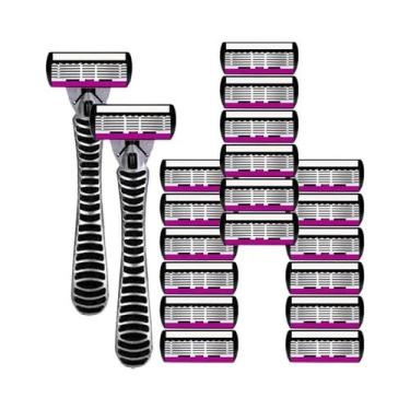 Imagem de Conjunto De Lâmina De Barbear Manual De Aço Inoxidável De 6 Camadas Co