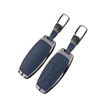 Imagem de Capa de chave remota de carro de liga compatível com BYD Atto 3 Han EV Dolphin Lied Tang Dm Qin PLUS Song Pro MAX Yuan Protetor Chaveiro(A 4-1 Dark Blue)
