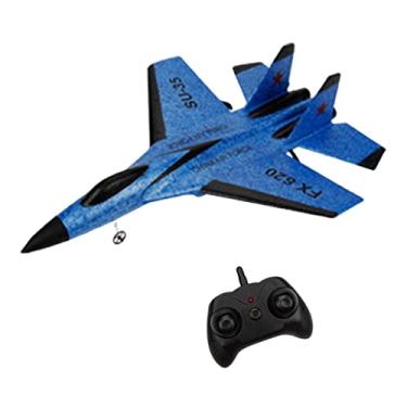 Imagem de Milageto Planador de Espuma SU-35 FX620 com Controle Remoto, 2 Canais, Luzes E Brinquedo para Atividades Ao Ar Livre. E Ideal para Adultos a Partir, bateria azul 2