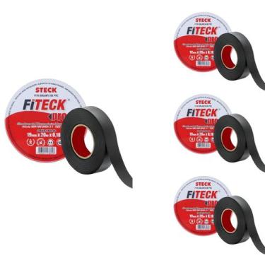 Imagem de 4 Fita Isolante Preta Steck 20 Metros 750V 0.19mm SFT1820