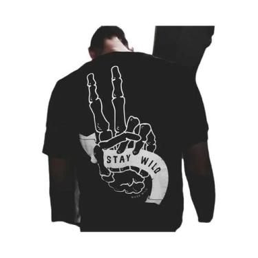 Imagem de Camiseta Masculina Oversized Gótica Harajuku Com Estampa De Caveira, M