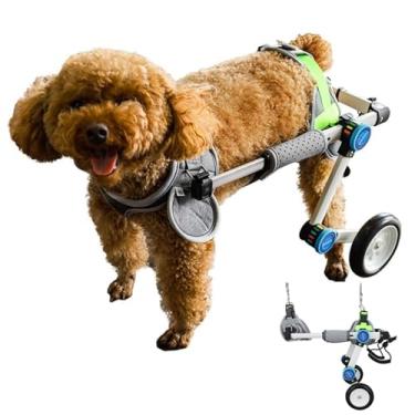 Imagem de Cadeira de rodas para cães dobrável para cães pequeno/médio, auxiliares de reabilitação ajustável para animais de estimação feridos por artrite, suporte de quadril de mobilidade de recuperação de