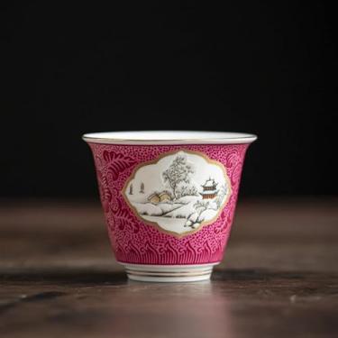 Imagem de Xícara de chá de cerâmica esmaltada de luxo leve e conjunto de chá Kung Fu. Capacidade: 45 g, tamanho: 5,6 * 4,6 cm-A2