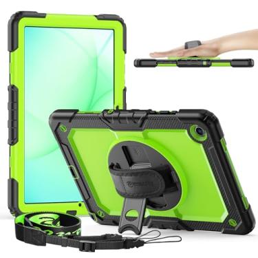 Imagem de Timecity Capa para Samsung Galaxy Tab A9+/A11+ Plus 11 polegadas - Capa protetora resistente com protetor de tela, suporte giratório, alça de ombro e suporte para lápis | Adequado para crianças (verde
