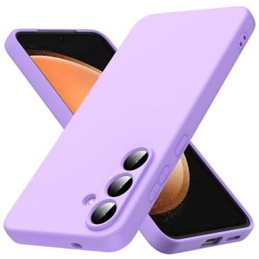 Imagem de Adequada para Samsung Galaxy S25 FE 5G [capa de silicone líquido] [interior de microfibra] capa à prova de choque líquido gel de silicone de borracha para Samsung Galaxy S25 FE 5G - roxo claro