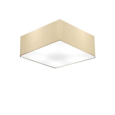 Imagem de Plafon Para Home Quadrado SH-3050 Cúpula Cor Algodão Crú - Lustres Viv