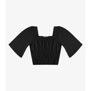 Imagem de Blusa Cropped Feminina com Manga Ampla Endless Preto, P, Preto