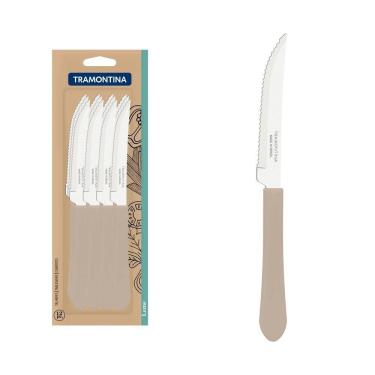 Imagem de Conjunto De Facas Para Churrasco Tramontina Leme Em Aço Inox E Cabo Cinza 12 Peças Tramontina