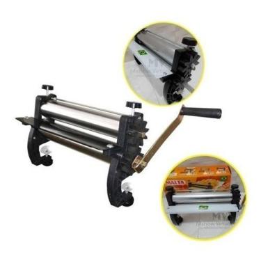 Imagem de Cilindro Manual Malta Preto 30cm Alumínio Massas Pão Pastel Rolo Ajust