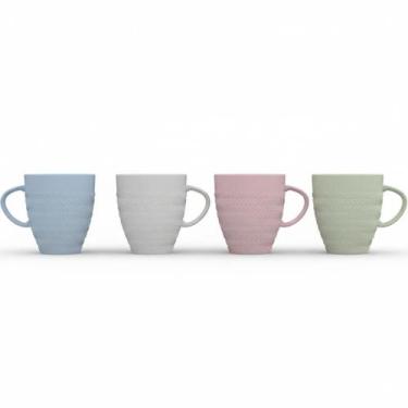 Imagem de Kit 4 Caneca Chá Café Chevron 310ml Branca Germer Porcelanas