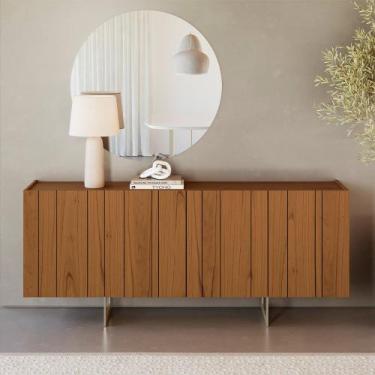 Imagem de Aparador Buffet Para Sala de Jantar 4 Portas 180cm Pés Industrial Alin