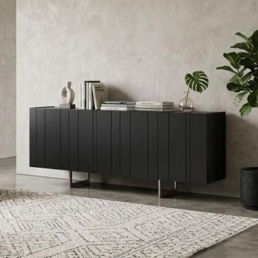 Imagem de Aparador Buffet Para Sala de Jantar 4 Portas 180cm Pés Industrial Alin