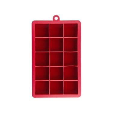 Imagem de Forma de Gelo de Silicone - 15 Cubos Oikos VERMELHO, Vermelho