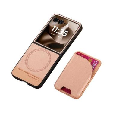 Imagem de Capa De Telefone Em Couro Para Motorola Razr 60 50 40 Ultra Com Porta 