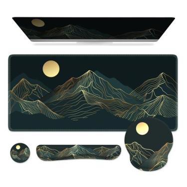 Imagem de Conjunto de mouse pad iCasso Large XXL com teclado, descanso de pulso 