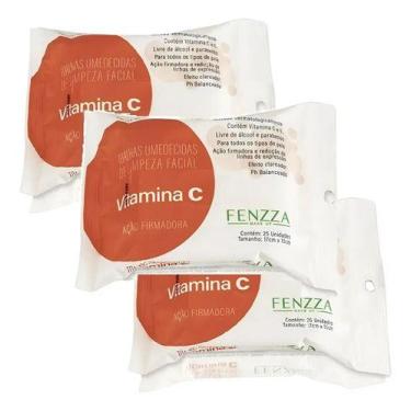 Imagem de Kit Com 3 Lenço Demaquilante Facial Vitamina C 45g. Fenzza
