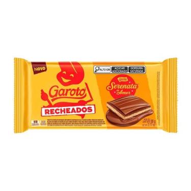 Imagem de Chocolate Garoto Recheado Serenata do Amor Tablete 90g - Embalagem com