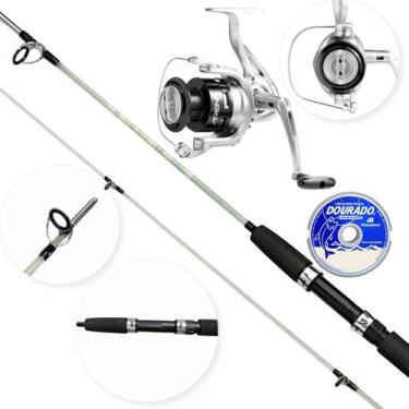 Imagem de Kit Pesca Molinete Marine Sports Arena 4000 Vara 65lb Linha, Preto
