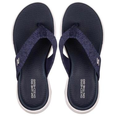 Imagem de Chinelo Skechers On The Go 600 Feminino Marinho, Marinho branco, 40