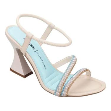 Imagem de Sandalia Feminina Dakota Salto Taça Geometrico Y0701, Tule turquesa, 3