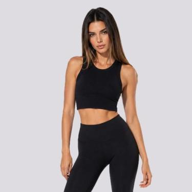 Imagem de Top Fila Life Ribbed III Feminino Preto, GG