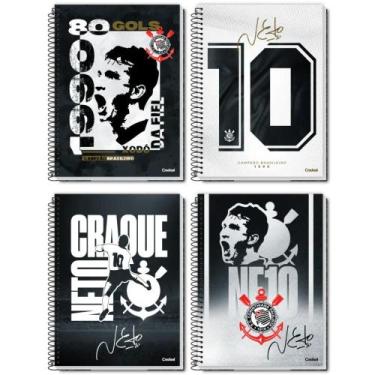 Imagem de Kit c/4 cadernos 160f corinthians craque neto sortid credeal