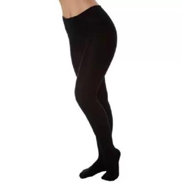 Imagem de KIT 2 Meia-Calça Grossa Fio 80 Preta Com Pezinho  - Abafarto - Amorarm