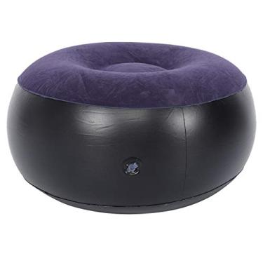 Imagem de cigemay Cadeira de acampamento portátil, banquinho inflável dobrável, redondo, multifuncional, para casa, viagem, escritório