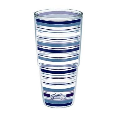 Imagem de Tervis Feito nos EUA, copo térmico de parede dupla Fiesta mantém as bebidas frias e quentes, 680 g - sem tampa, listras lapis