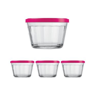 Imagem de Kit Pote Copo Americano C/Tampa Cor Sortida 150ml Nadir 3Un