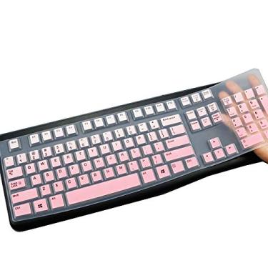 Imagem de MUBUY Capa protetora de teclado para teclado Logitech MK120 K120 com fio, skin protetora layout dos EUA - rosa gradual