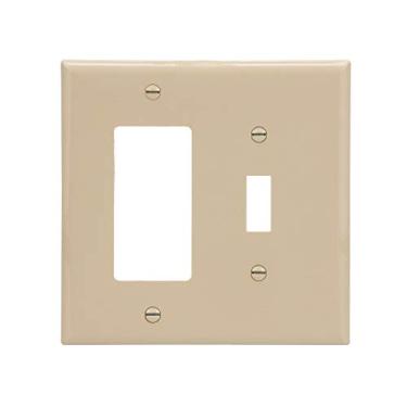 Imagem de EATON PJ126V Placa de parede decorativa Arrow Hart Pj126 de tamanho médio, 2 entradas, 10 cm C x 11 cm L, marfim