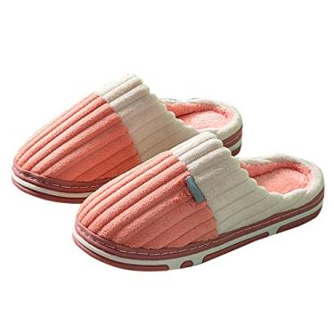Imagem de Pantufas femininas de espuma viscoelástica, chinelos macios com sola de borracha, sapatos para uso interno e externo