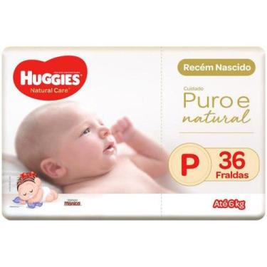 Imagem de Fralda Huggies Premium Puro E Natural - Tam. P 0 A 6Kg 36 Unidades