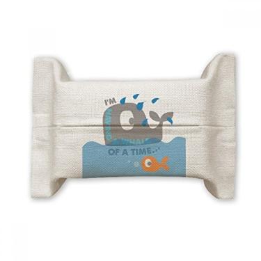 Imagem de Bolsa de linho de algodão com estampa de desenho animado The Blue Whale