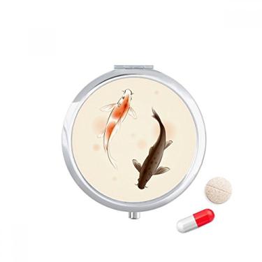 Imagem de Caixa tradicional chinesa japonesa de pílula de peixe da sorte, recipiente de armazenamento de remédios